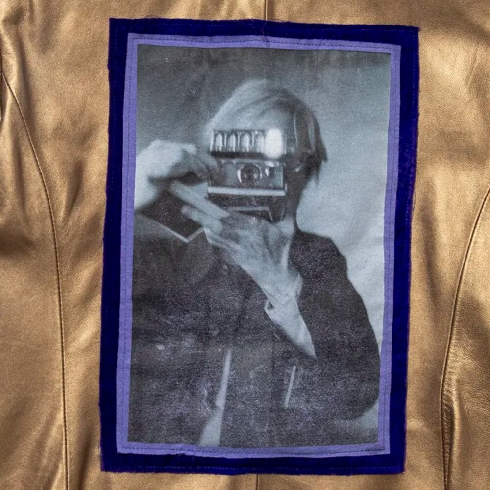 Vintage gold leather jacket with Hysteric Glamour Andy Warhol patch - Picture 10 of 10